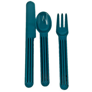 Vintage‎ Portable Utensils Travel Camping Backpacking Cutlery Set Stackable USA